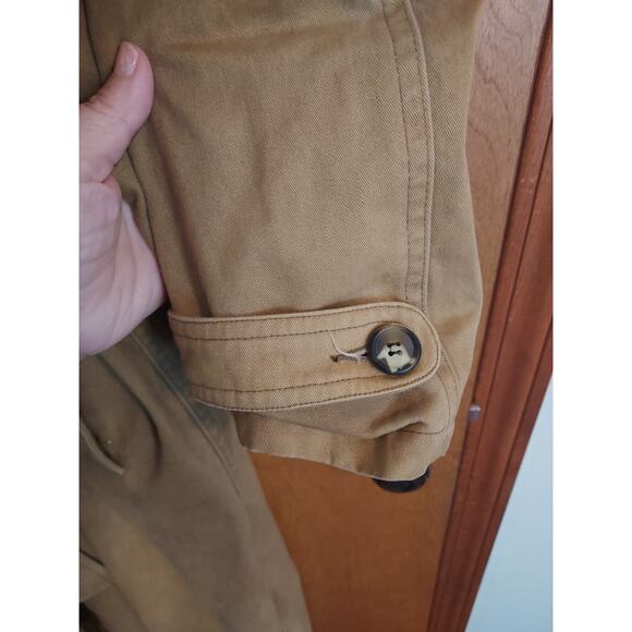 Boston Traders Size Large Men's Trench Coat Canvas Golden Full Length With Tie - Picture 4 of 9